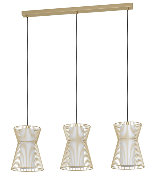 Luminaria decorativa colgante para 3 lamparas base E27