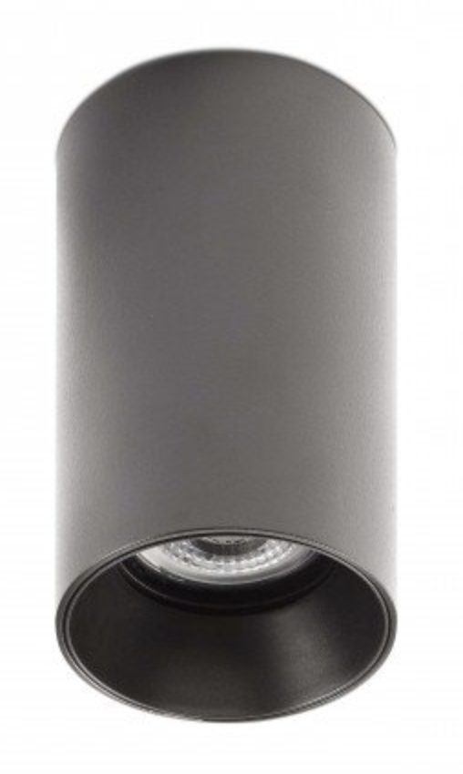 Luminaria de sobreponer en cielo tipo cilindro, para lampara base GU10 de 8W máximo.