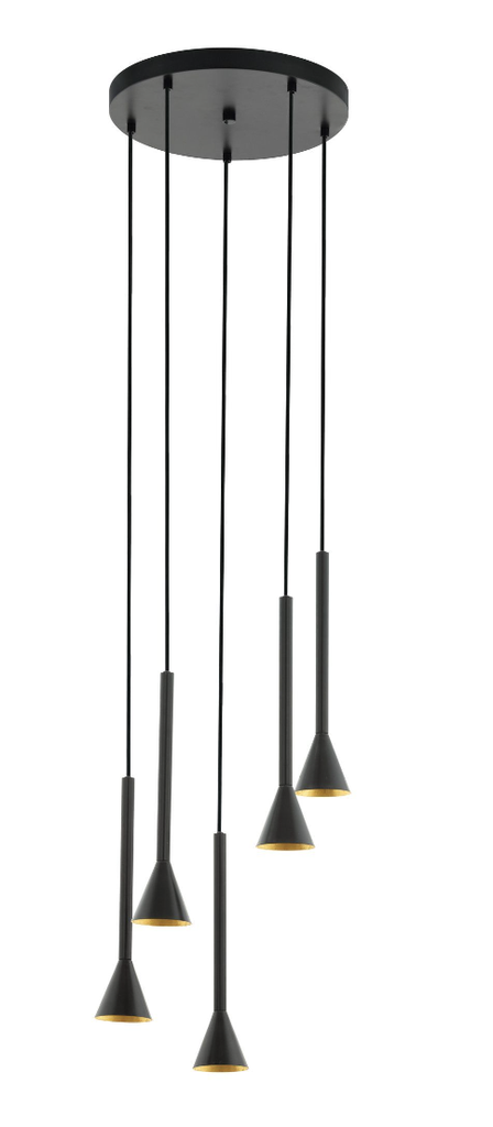 Luminaria decorativa colgante para 5 lamparas base GU10